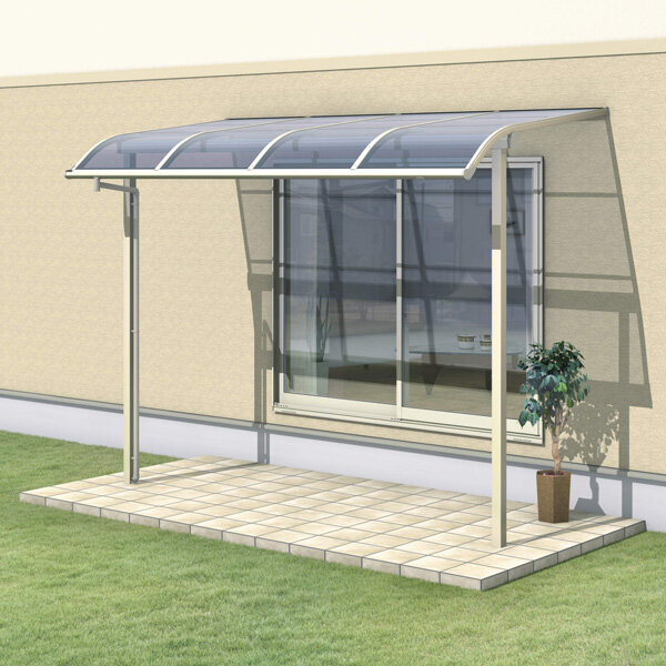 三協アルミ レボリューA 3.0間×8尺 600タイプ／メーターモジュール／1階用R型／出幅移動収まり／2連結 熱線吸収ポリカ 『アルミ製 テラス ベランダ バルコニー 庭 雨よけ 物干し 屋根 後付け』 ＊屋根カラーはクリアのみ 