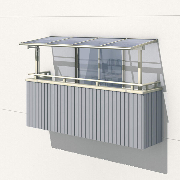 三協アルミ レボリューA 1.5間×5尺 600タイプ／メーターモジュール／2階用F型／出幅移動収まり／単体 熱線遮断ポリカ 『アルミ製 テラス ベランダ バルコニー 庭 雨よけ 物干し 屋根 後付け』 