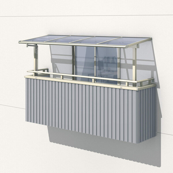 三協アルミ レボリューA 1.0間×4尺 600タイプ／関東間／3階用F型／出幅移動収まり／単体 ポリカーボネート 『アルミ製 テラス ベランダ バルコニー 庭 雨よけ 物干し 屋根 後付け』 