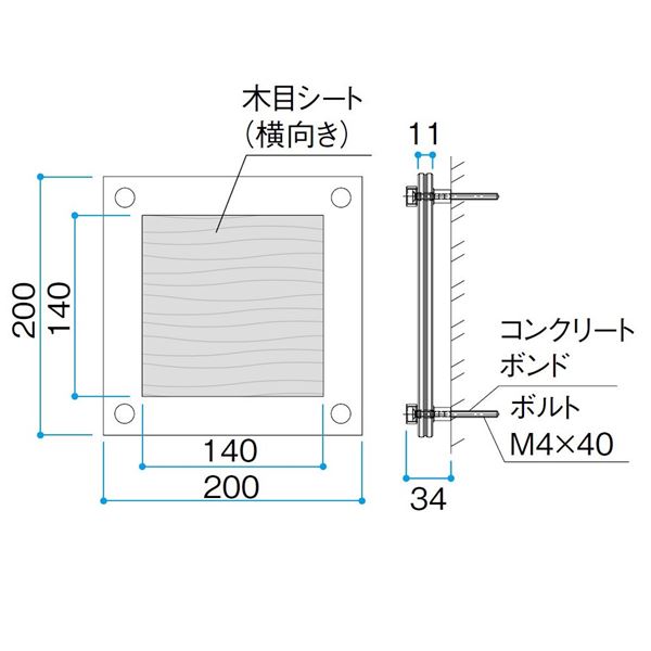 タカショー De-signシリーズ ラミネートガラスサイン LGB-0103 ブラックエボニー 『表札 サイン 戸建』 