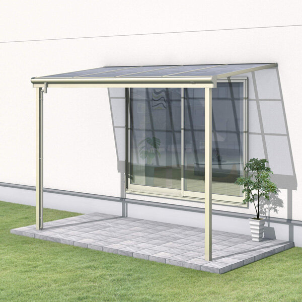 三協アルミ レボリューZ 1.5間×5尺 3000タイプ／関東間／1階用F型／標準収まり／単体  『アルミ製 テラス ベランダ バルコニー 庭 雨よけ 物干し 屋根 後付け』 熱線遮断ポリカ