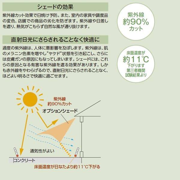 タカショー ポーチテラス オプションアイテム シンプルシェード 1間×9尺 サンドストーン