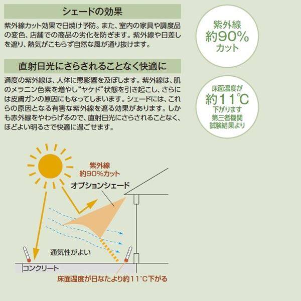 タカショー ポーチテラス オプションアイテム ロープ式開閉シェード 1間×8尺 サンドストーン