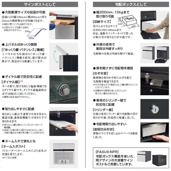 パナソニック 戸建住宅用宅配ボックス コンボ エフ 本体 後出し CTCR2153D『一戸建て用 屋外』 ネイビーブルー色