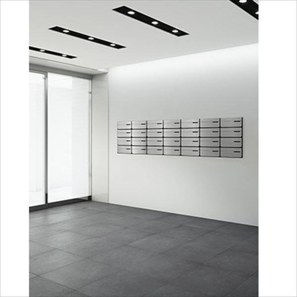 ナスタ 大型郵便物対応 集合住宅用ポスト 前入後出タイプ 上開き シリンダー錠 ※受注生産品 KS-MB7102PY-C-BK 屋内用 ブラック