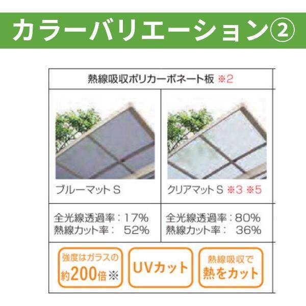 【標準工事費込み】LIXILフーゴF レギュラー 基本セット 30-57型 ロング柱 屋根/熱線吸収ポリカーボネート　奥行:5734mm×幅:2992mm　有効高:2494mm　柱2本　1台用 アルミカラー