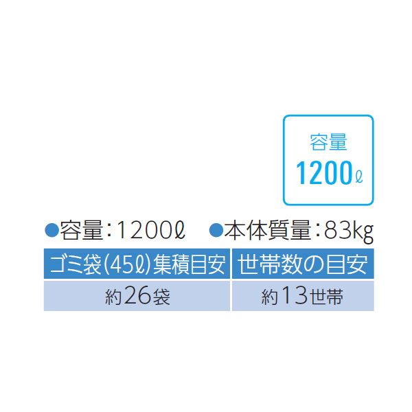 ダイケン クリーンストッカー CKS-1907A 『ゴミ袋（45L）集積目安 26袋、世帯数目安 13世帯』『ゴミ収集庫』『ダストボックス ゴミステーション 屋外』 