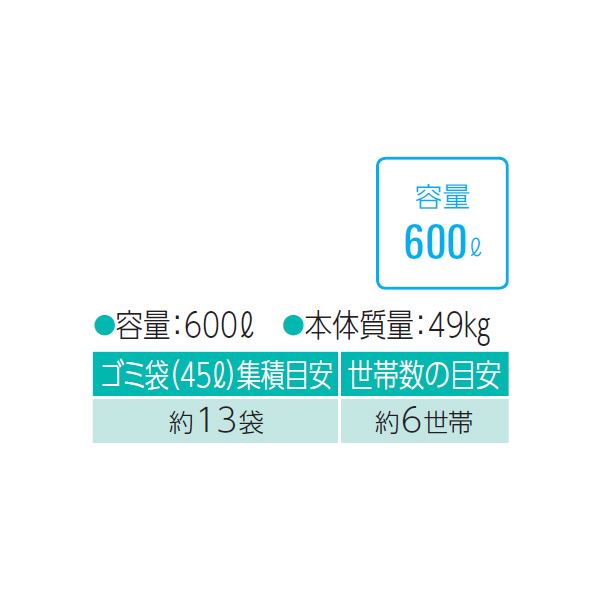ダイケン クリーンストッカー CKR CKR-1007-2A 『ゴミ袋（45L）集積目安 13袋、世帯数目安 6世帯』『ゴミ収集庫』『ダストボックス ゴミステーション 屋外』 
