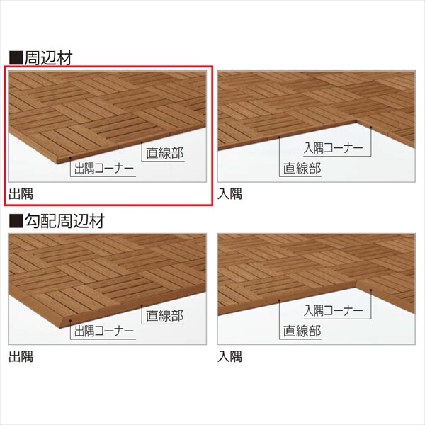 【法人様限定商品 個人宅・現場配送不可】四国化成 ウッディパレット 周辺材（304mmピッチ） 出隅コーナー 1組入（R・L） WDP-CD- 