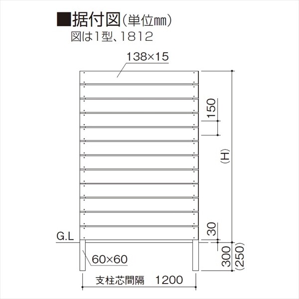 【法人様限定商品 個人宅・現場配送不可】四国化成　FDフェンス1型　本体　中間部用　FDF1M-1812　 