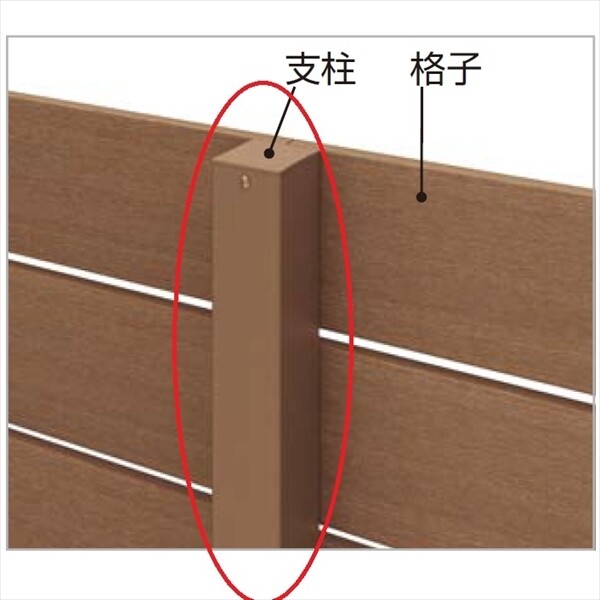 四国化成 ファンデッキコーディネイト商品　FDフェンス1型　14：高さ違い施工用主柱・角柱　14TMP-12　 