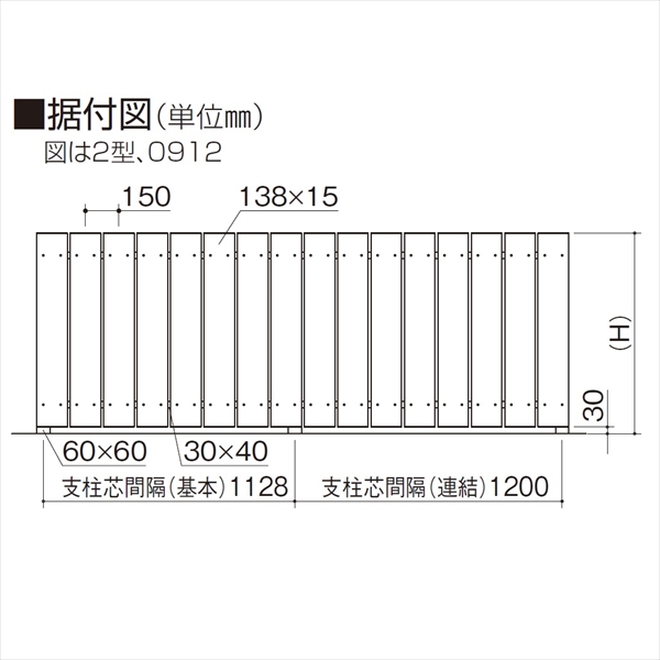 四国化成 ファンデッキコーディネイト商品　FDフェンス2型　本体　基本用　H18　FDF2-1812　 