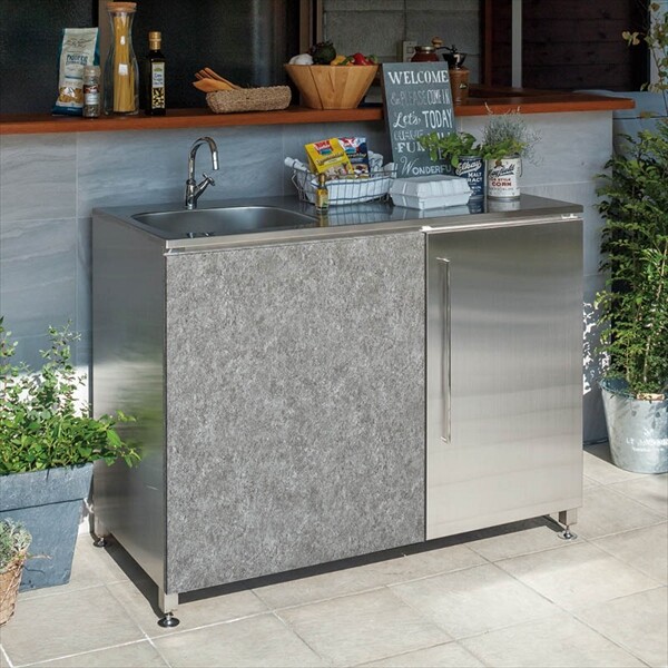 オンリーワン　ガーデンキッチン　ルッソ　タイプ1（クローズキッチン）　　KS3-C158A　『ガーデン　流し台』 ブラックストーン