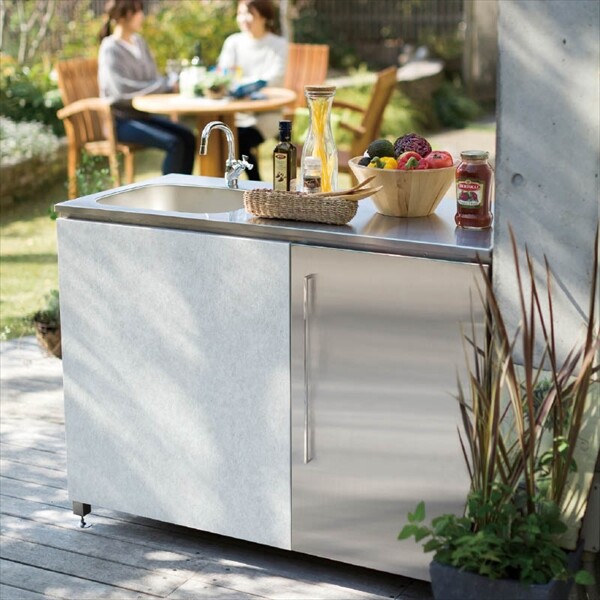 オンリーワン　ガーデンキッチン　ルッソ　タイプ2（オープンキッチン）　　KS3-C158D　『ガーデン　流し台』 ホワイトストーン