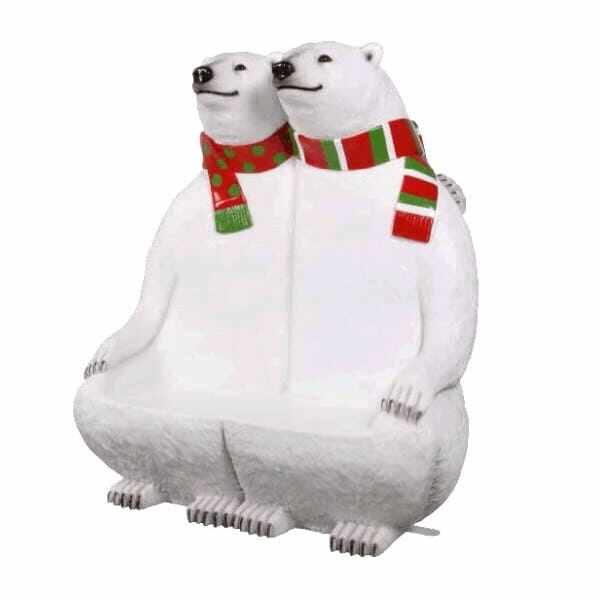 ＦＲＰ 北極グマのベンチ/Polar Bears Bench fr170160 『動物園オブジェ アニマルオブジェ 店舗・イベント向け』 