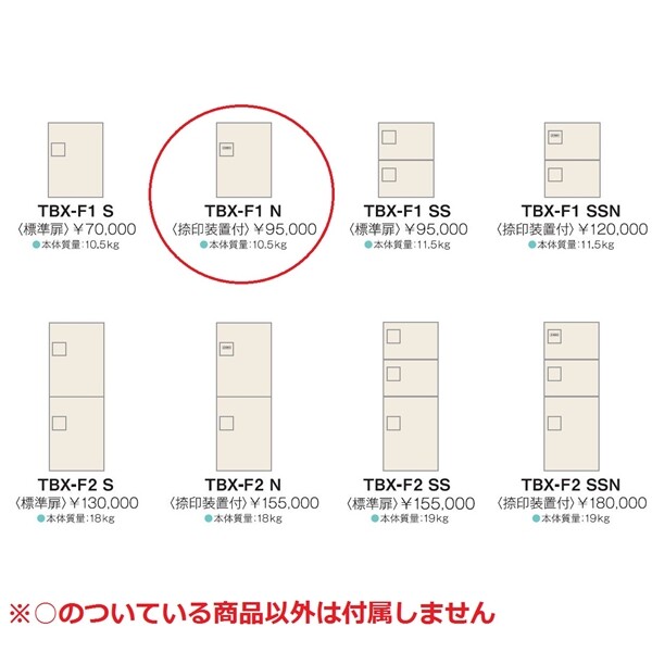 ダイケン 宅配ボックス TBX-F1Nユニット（捺印装置付） 1段 
