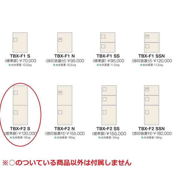 ダイケン 宅配ボックス TBX-F2Sユニット（標準扉） 2段 *捺印装置付ユニットが別途必要です。 