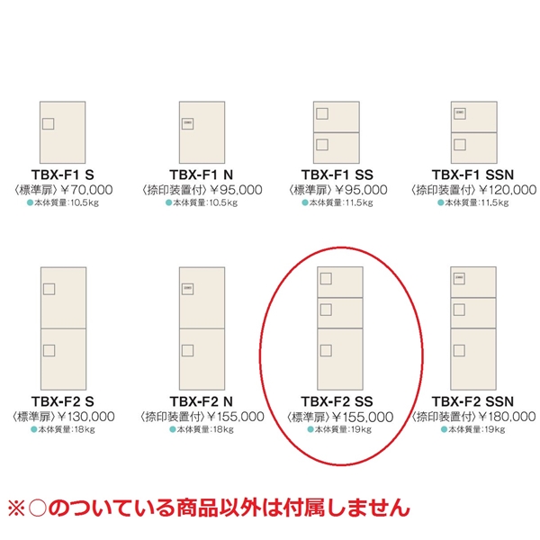 ダイケン 宅配ボックス TBX-F2SSユニット（標準扉） 3段 *捺印装置付ユニットが別途必要です。 
