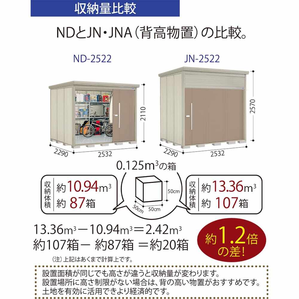 JN-S5022 田窪工業所 タクボ物置 JNシリーズ 中 大型物置 Mr.トールマン ダンディ 多雪型 標準屋根 