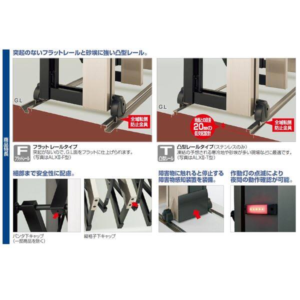 上品な 四国化成 ALX2 スチールフラットレール ALXF18-1645FSC 親子開き カーゲート 伸縮門扉