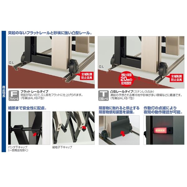 【法人様限定商品 】四国化成　ALX2　電動タイプ　ステンレス　フラット/凸型レール　ALXT18E□-445SC　　『カーゲート　伸縮門扉』 