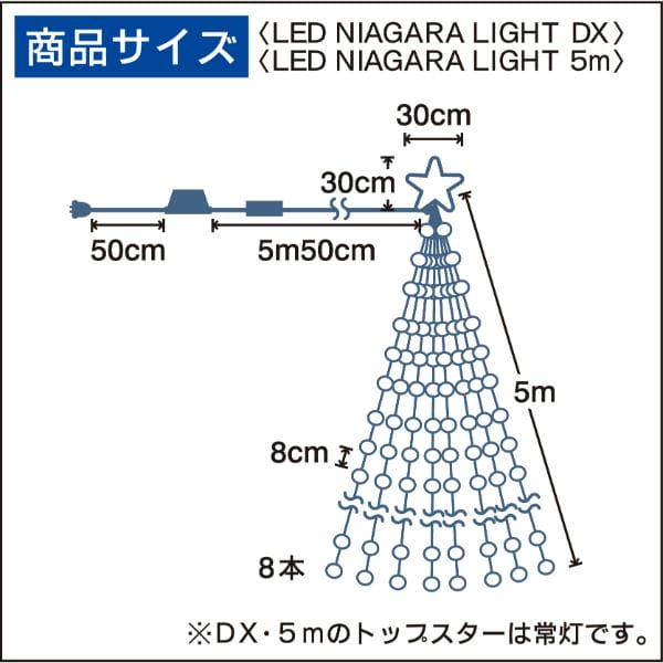 友愛玩具 LEDナイアガラライト 5m(レインボー) WG-23412RA 『クリスマス 屋外 LED イルミネーション ライト』 