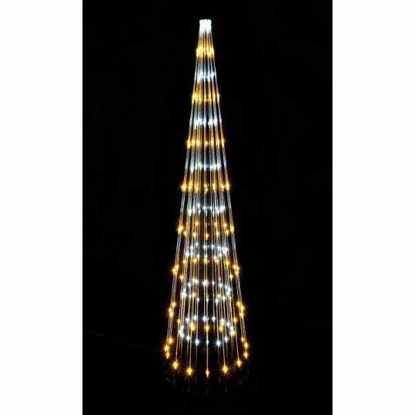 友愛玩具 LEDダブルコーンツリー 225cm(ゴールドホワイト) WG-1320GW 『クリスマス 屋外 LED イルミネーション ライト』 