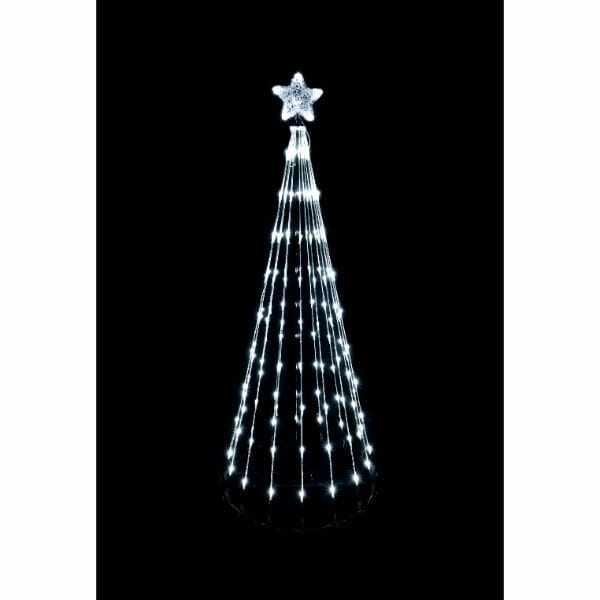 友愛玩具 LEDコーンツリー 150cm(ホワイト) WG-1319WH 『クリスマス 屋外 LED イルミネーション ライト』 