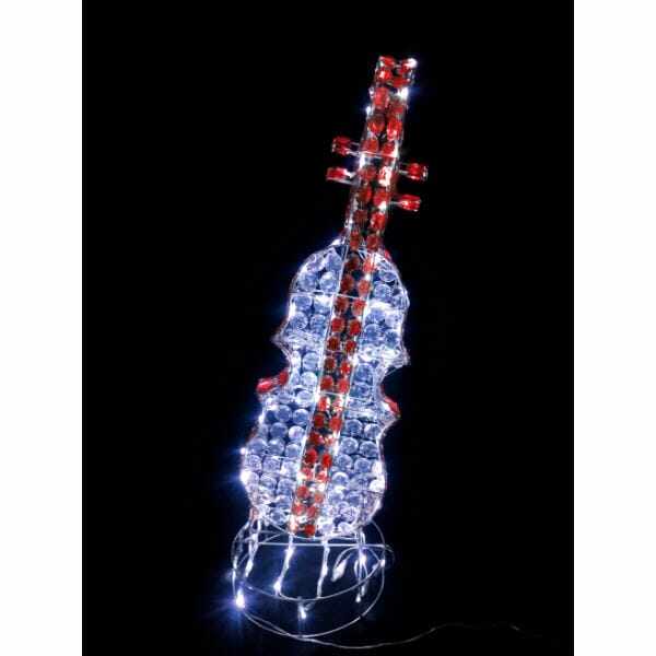 友愛玩具 LEDクリスタルビーズモチーフ クリスタルビーズモチーフ バイオリン WG-7310 『クリスマス 屋外 LED イルミネーション ライト』 
