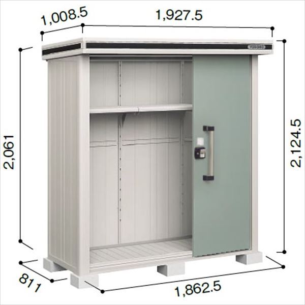 受注生産品 ヨドコウ LMD／エルモ LMD-1808 物置 一般・積雪共用型 標準高タイプ エバーグリーン