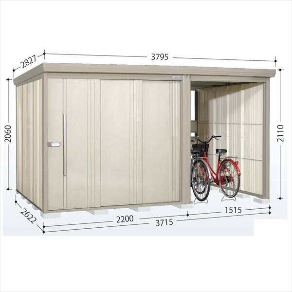 タクボ物置 TP／ストックマンプラスアルファ TP-3726 一般型 標準屋根 ムーンホワイト