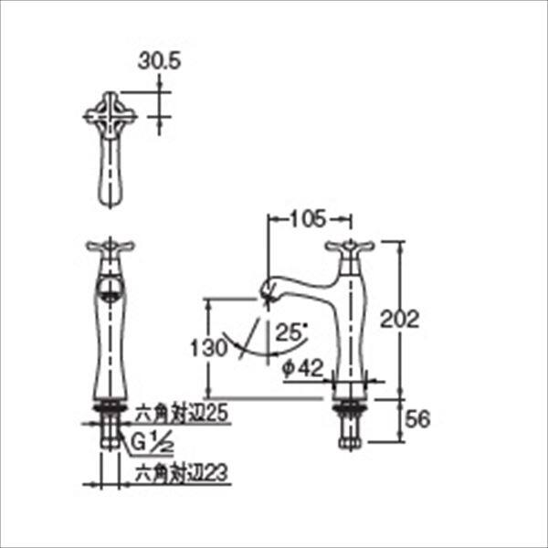 カクダイ 水栓金具 hana 立水栓 （ミドル） 716-823 