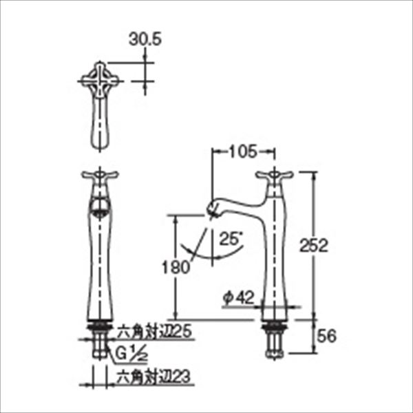 カクダイ 水栓金具 hana 立水栓 （トール） 716-824 