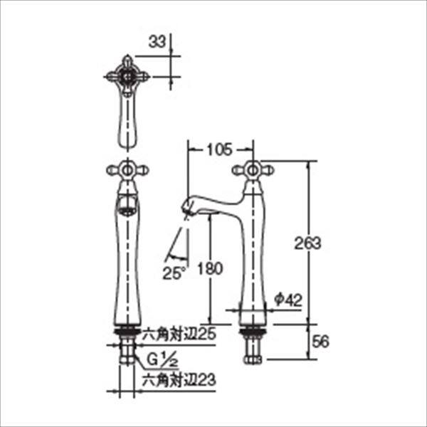 カクダイ 水栓金具 ＴＯＲＩ 立水栓 （トール） 716-247-13 