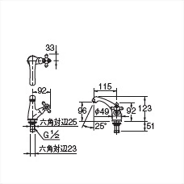 カクダイ 水栓金具 ＴＯＲＩ 立水栓 721-229-13 