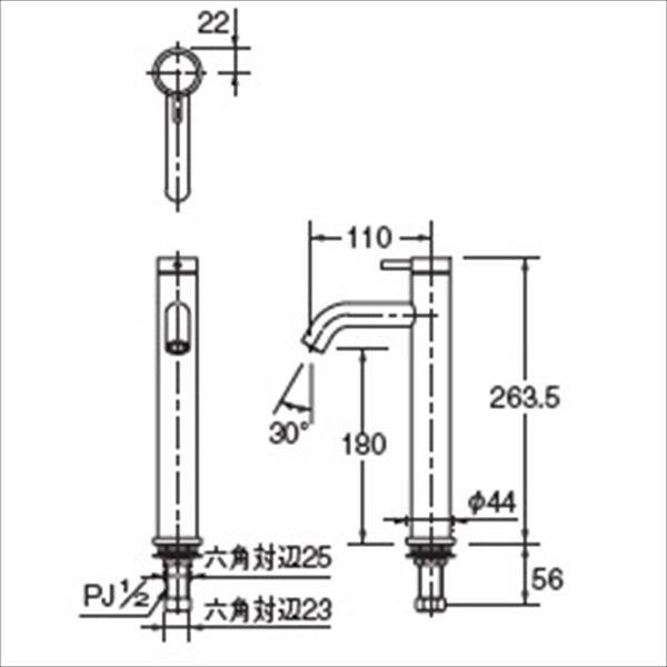 カクダイ 水栓金具 ＶＡＲＵＮＡ 立水栓（ミドル） 716-254