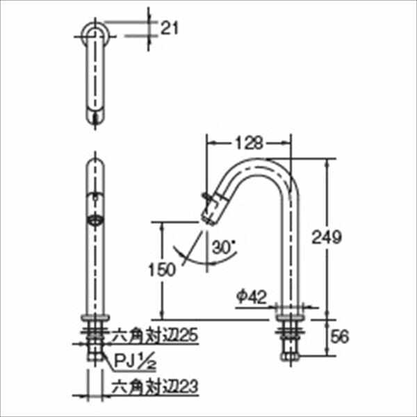 カクダイ 水栓金具 ＳＹＡＴＯＲＡ 立水栓（ミドル） 721-210-13