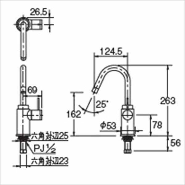 カクダイ 水栓金具 ＳＹＡＴＯＲＡ 立水栓 721-203-13