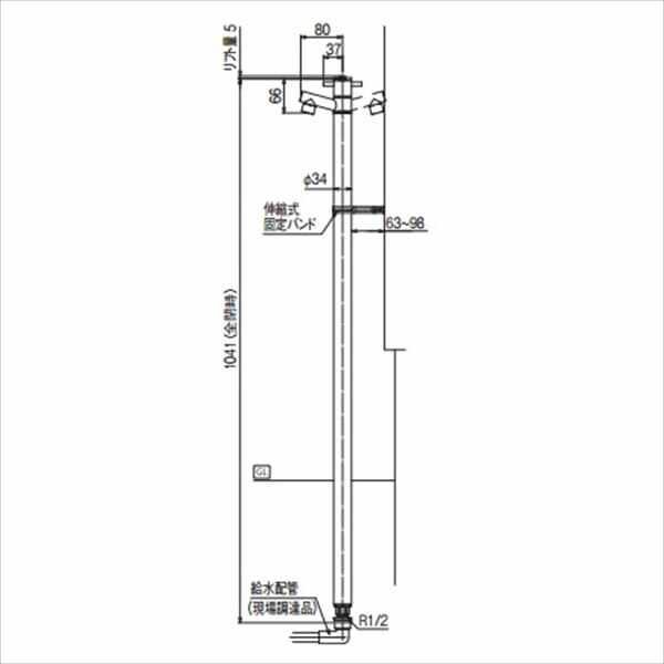 オンリーワン ジラーレ 水栓柱 TK3-SAR +パンセット ブライトレッド