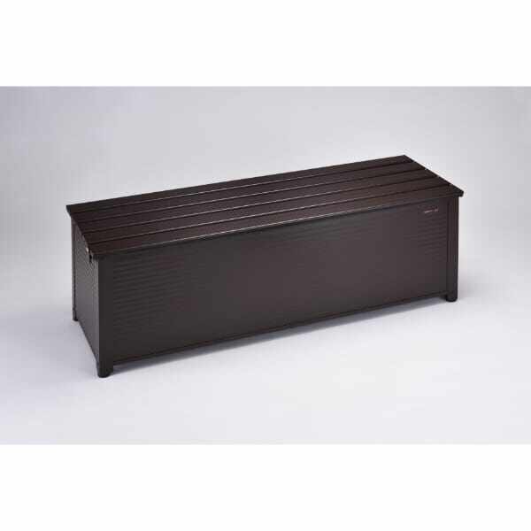 グリーンライフ アルミベンチストッカー ABS-144P(BR)  南京錠取付可能 ブラウン