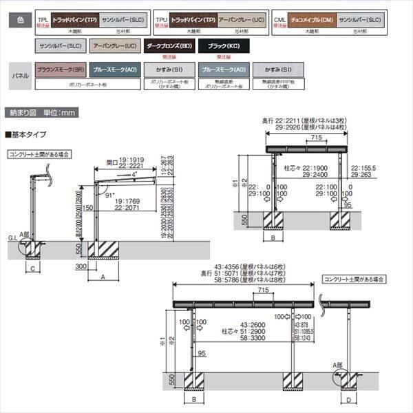 サイクルポート 三協アルミ ニューマイリッシュ 逆勾配 ミニタイプ 基本タイプ 2222 H25 本体：アルミ形材/屋根材：熱線遮断ポリカ 『サビに強いアルミ製 家庭用 自転車置き場 屋根』 