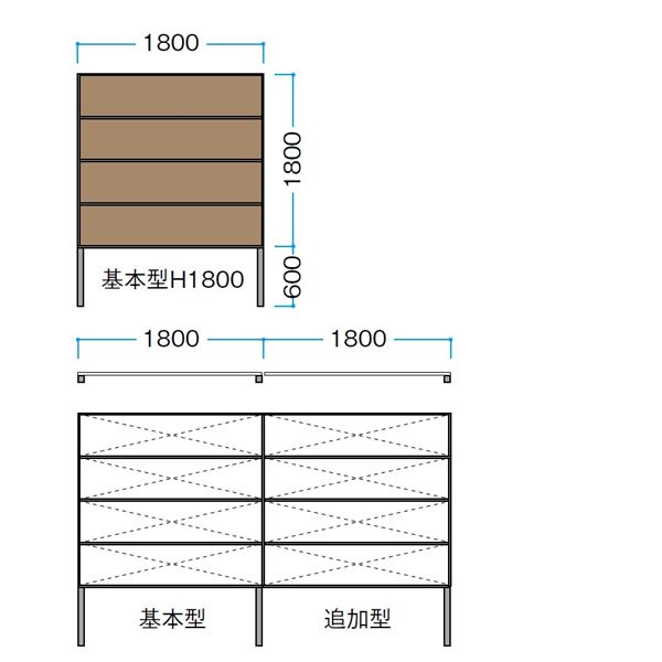 タカショー エバーアートボードフェンス 2型セット 片面 60角柱 H1800 基本型（両柱） エバーアートボードシック（レゾナンス）仕様 見切材:ステンカラー