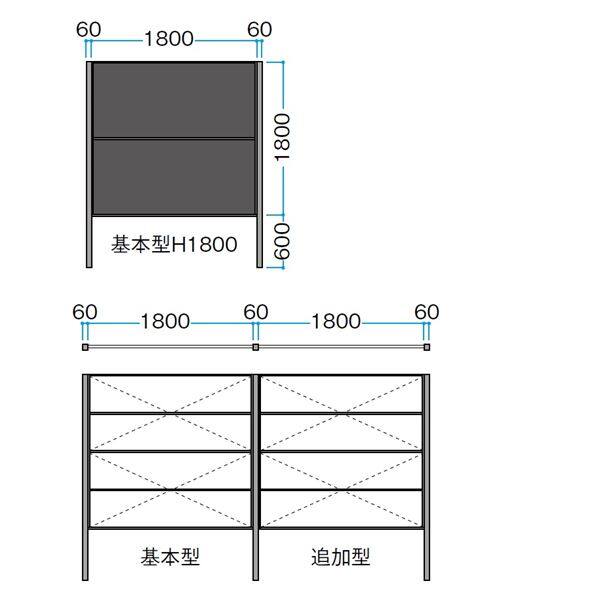 タカショー　エバーアートボードフェンス 3型セット 両面 60角柱 両柱 聚楽白茶（受注生産品）※見切材ステン