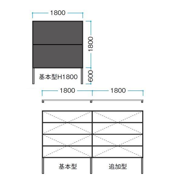 タカショー エバーアートボードフェンス 4型セット 片面 60角柱 H1800 基本型（両柱） エバーアートボードシック仕様 見切材:ステンカラー
