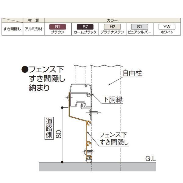 YKK シンプレオフェンス共通オプション(13K型・TK型除く) フェンス下すき間隠し用 端部キャップ（2個で1組） 『フェンスオプション』 