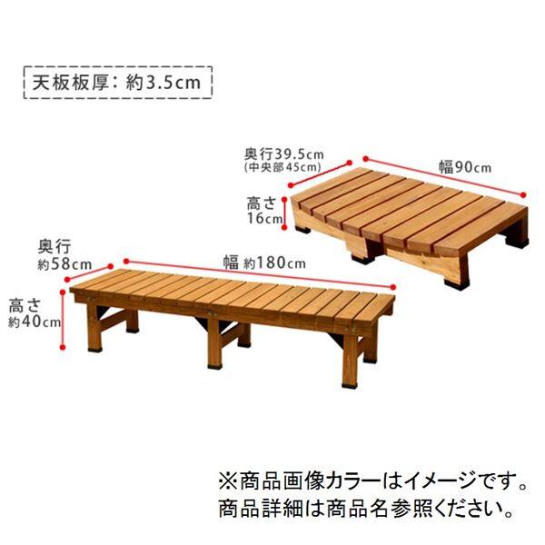 Sスタイル デッキ縁台180×58 ステップセット ＃DE-180STP-LBR ライトブラウン 『濡れ縁』 