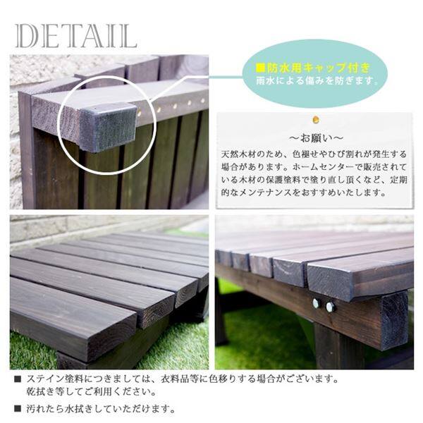 Sスタイル デッキ縁台180×58 ステップセット ＃DE-180STP-LBR ライトブラウン 『濡れ縁』 