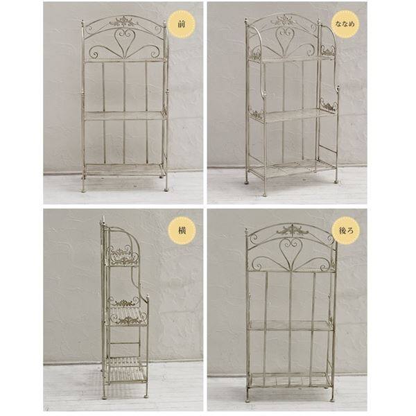 Sスタイル ブランティーク ホワイトアイアンラック 3段 ＃SPL-6620WHT 