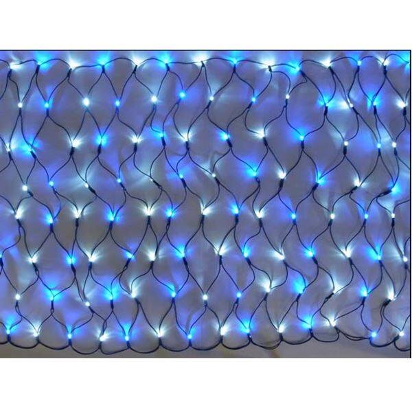 コロナ産業 LED160球グリッターネットライト（ブラックコード）(2回線式1回路)/電源部別売り 常点灯仕様 白・青 ＃GLT160WB 『イルミネーションライト』 白・青