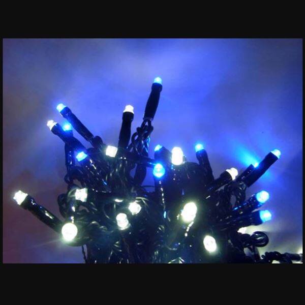 コロナ産業 LED100球グリッターライト(2回線式1回路) GLT100WB 白・青 『イルミネーションライト』 白・青